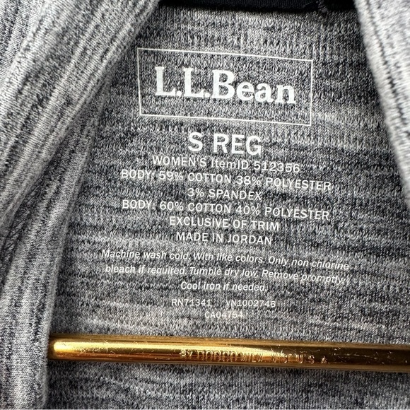 L.L.Bean Cozy Mixed-Knit Pullover Marled Light Gray Funnelneck Sweatshirt - Picture 4 of 12